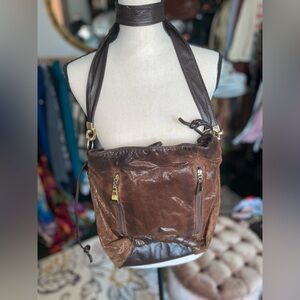 Brown leather crossbody